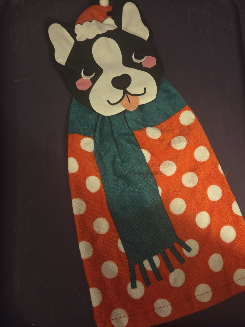 St. Nicholas Square Frenchie Holiday Towel